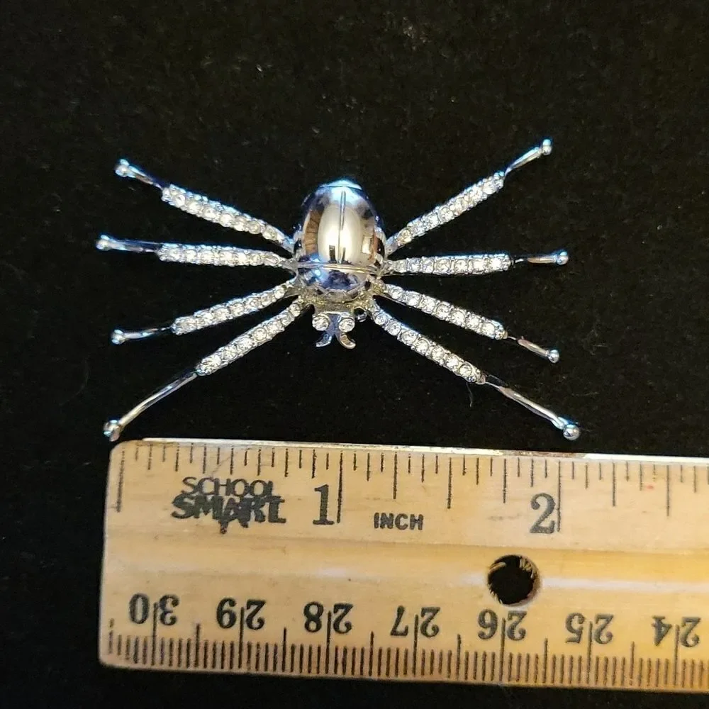 Spider Pin with Rhinestone Legs.